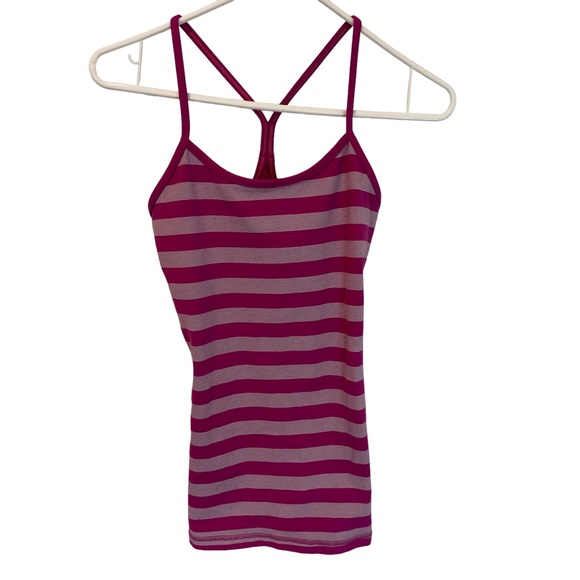 Lululemon Power Y Tank Raspberry Stripe - Picture 2 of 9